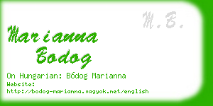 marianna bodog business card