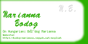 marianna bodog business card